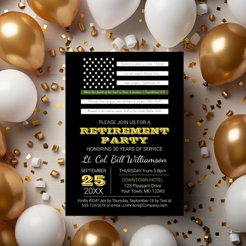 Military Scripture Flag Retirement Party