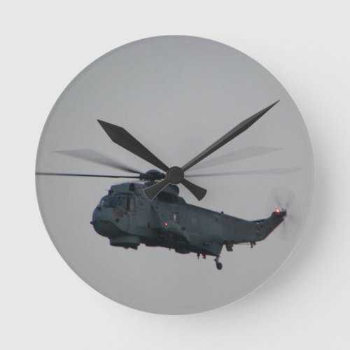 Military Sea King Helicopter Round Clock