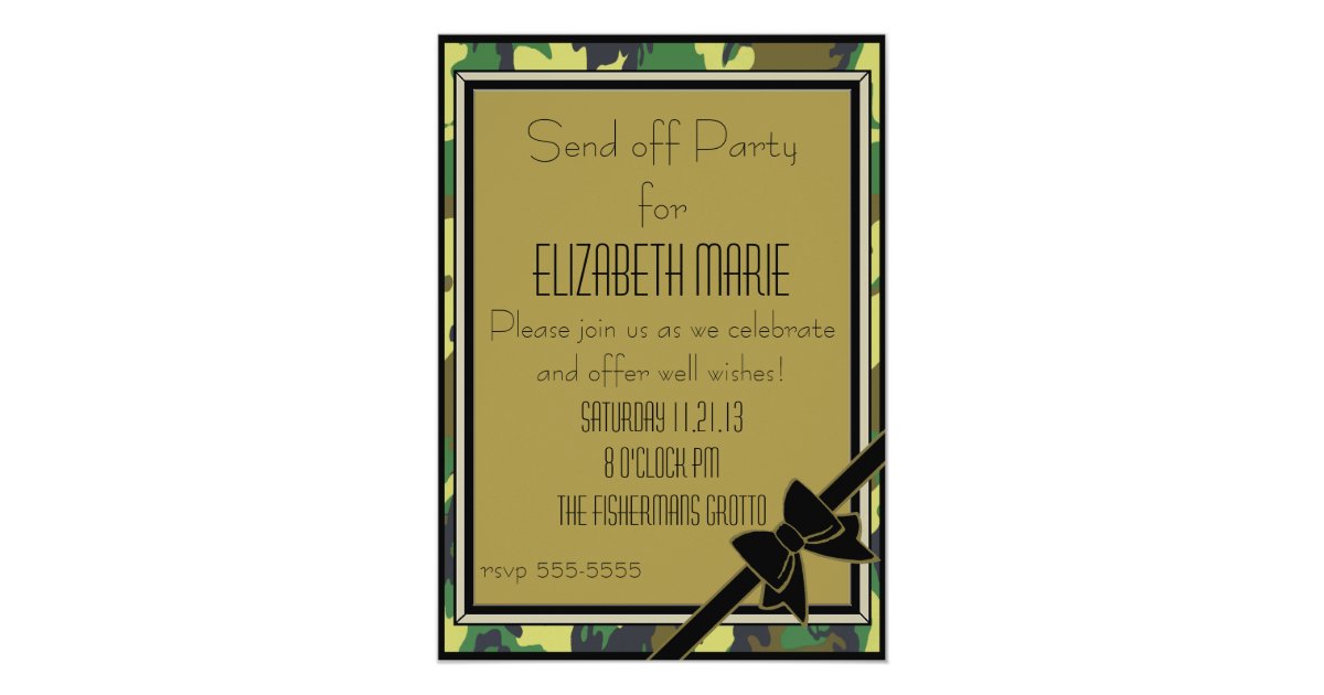 Military Send Off Party Card | Zazzle.com