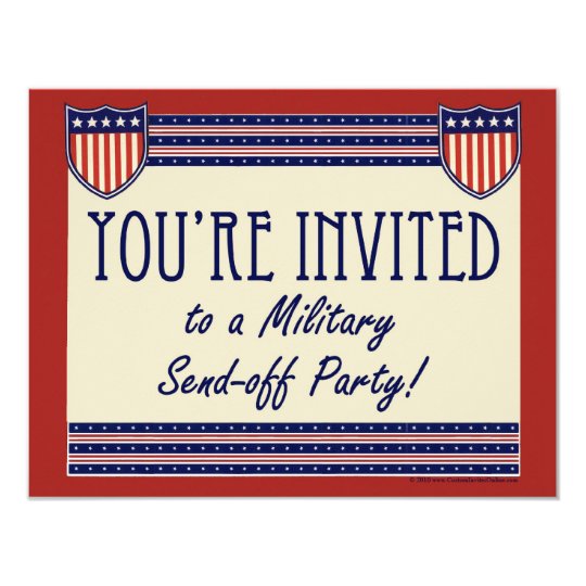 military send off party invitations zazzle com
