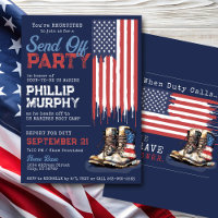 Military Send Off US Flag Boots Party Going Away