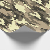 Military Sepia Dusty Brown Camouflage Camo Pattern Wrapping Paper (Corner)