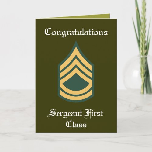Military Sergeant First Class Retirement Card