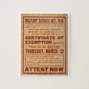Military Service Act,_Propaganda Poster Jigsaw Puzzle