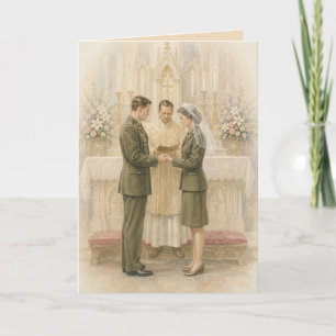 Military Service Uniform Elegant Wedding Ceremony Invitation
