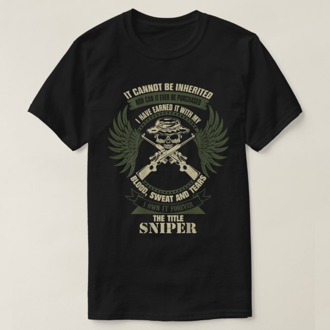 Military Sniper  T-Shirt (Design Front)