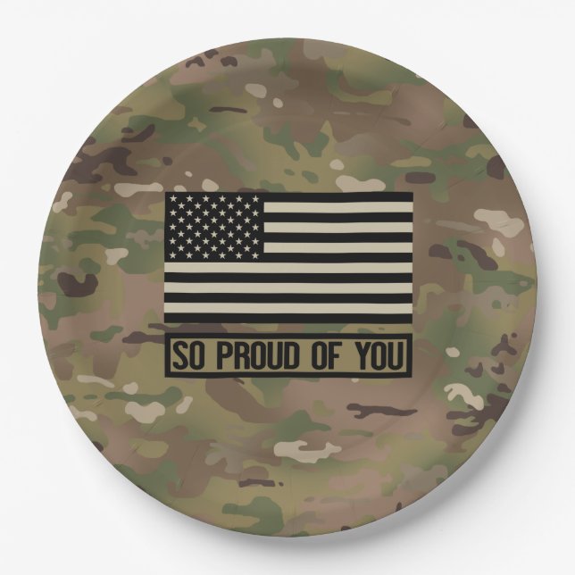 Military - So Proud of You Paper Plates (Front)