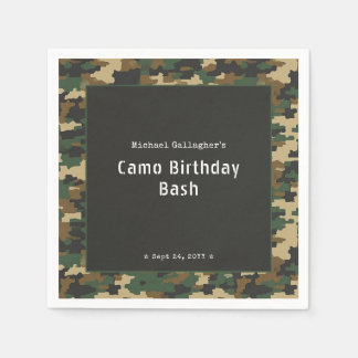 Military Soldier Camouflage Birthday Napkins