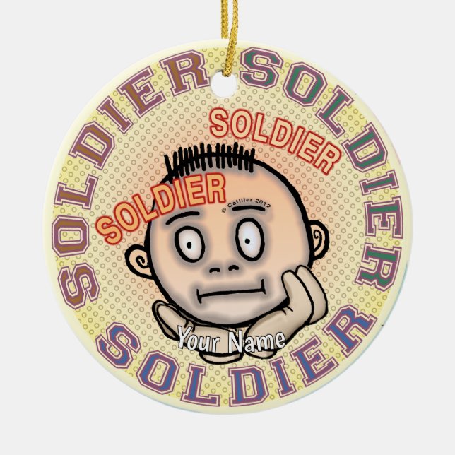 Military Soldier Ceramic Ornament (Front)