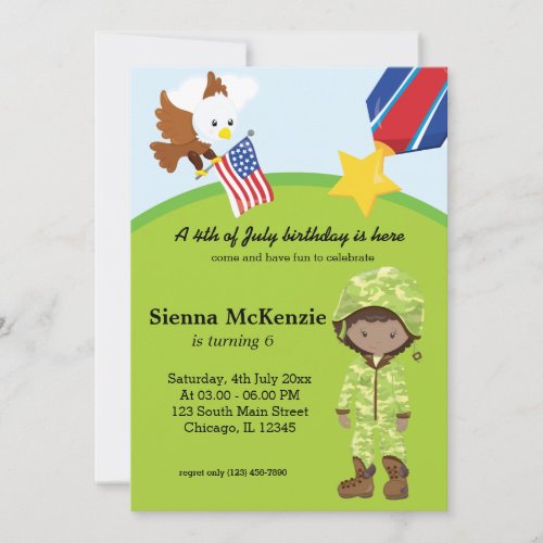 Military Soldier  Girl Invitation