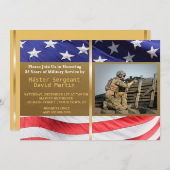 Military Soldier Retirement Party Photo Invitation by angela65 at Zazzle