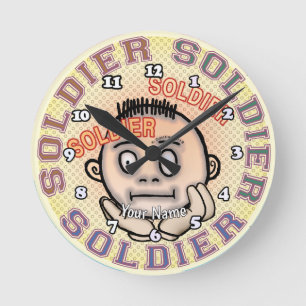 Military Soldier Round Clock