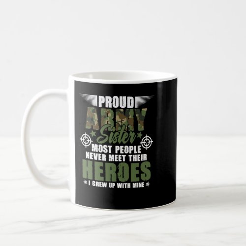 Military Soldier Veteran Day Proud Army Sister Pre Coffee Mug