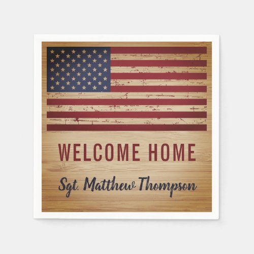 Military Soldier Welcome Home Party American Flag Napkins