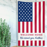 Military Soldier Welcome Home Party USA Flag Banner