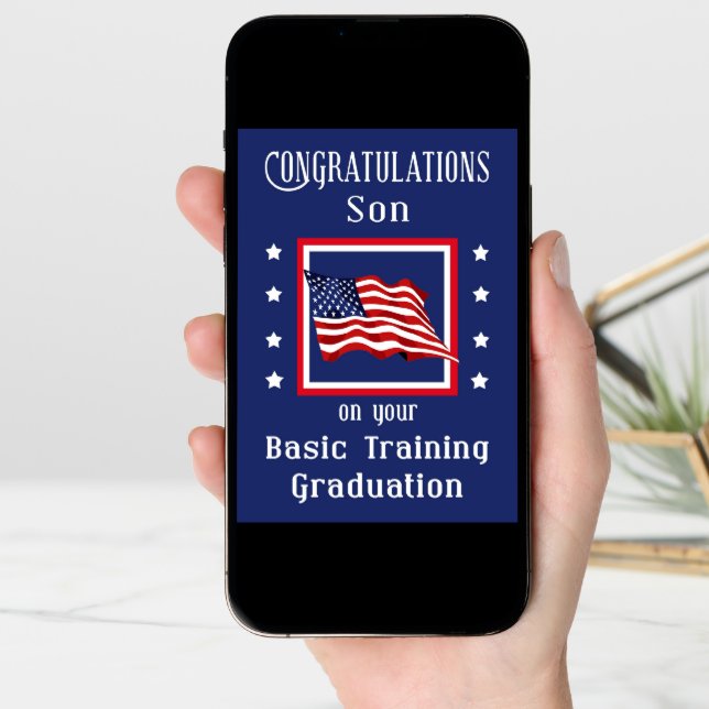 Military Son Basic Training Graduation Card (Front Digital)