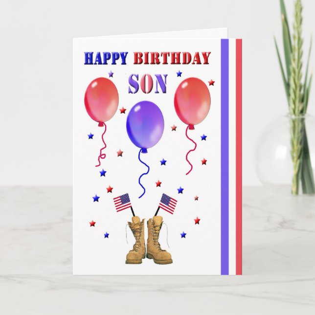 Military Son Birthday Card (Front)