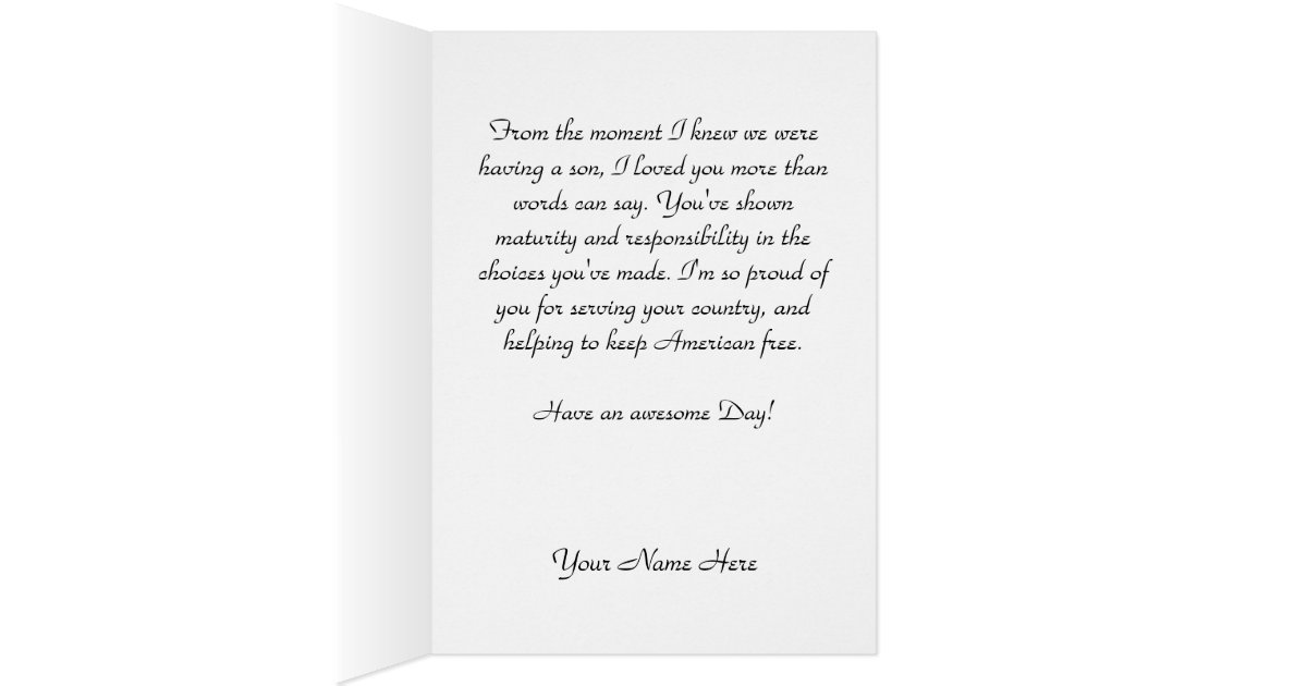 Military Son Birthday Card | Zazzle