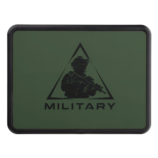 Military spec ops green design hitch cover (Front)