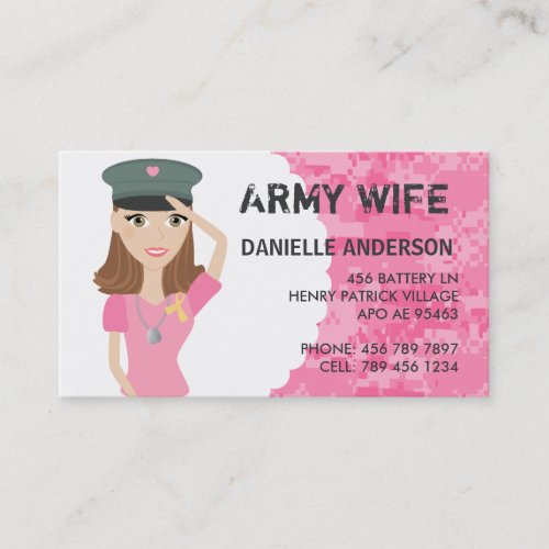 Military Spouse Calling Card Business Cards