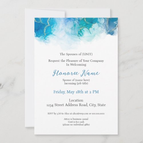 Military Spouse Digital Welcome Invitation Blue
