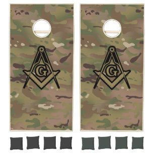 Military Square Compass Cornhole Set