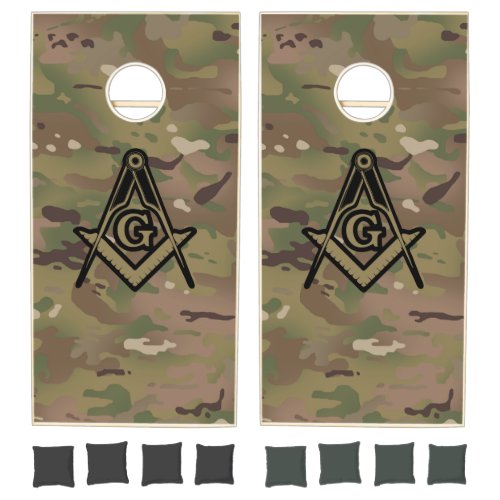 Military Square Compass Cornhole Set