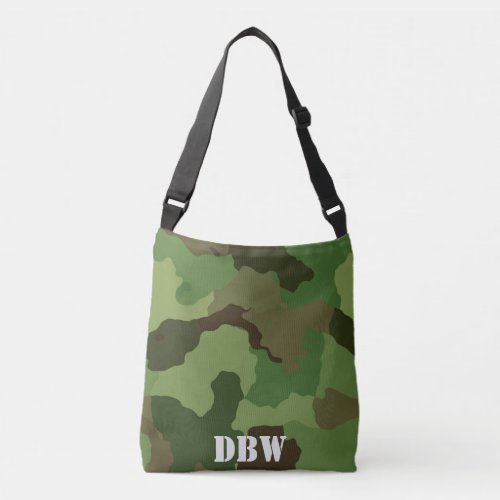 Military_Style Green  Brown Camouflage  Monogram Crossbody Bag