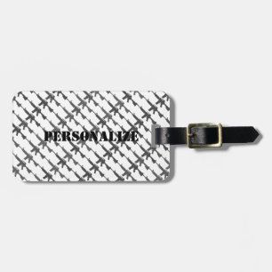 Military Style Gun Camouflage GI Rifle Cool B/W  Luggage Tag