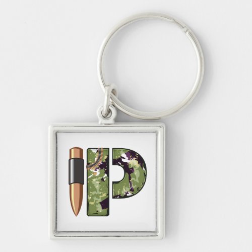 Military Style Letter Of P Keychain