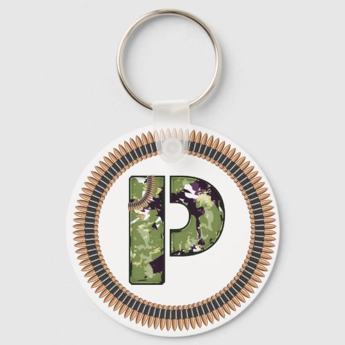 Military Style Letter Of P Keychain