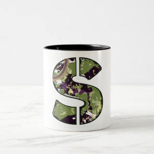 Military Style Letter Of S Two-Tone Coffee Mug