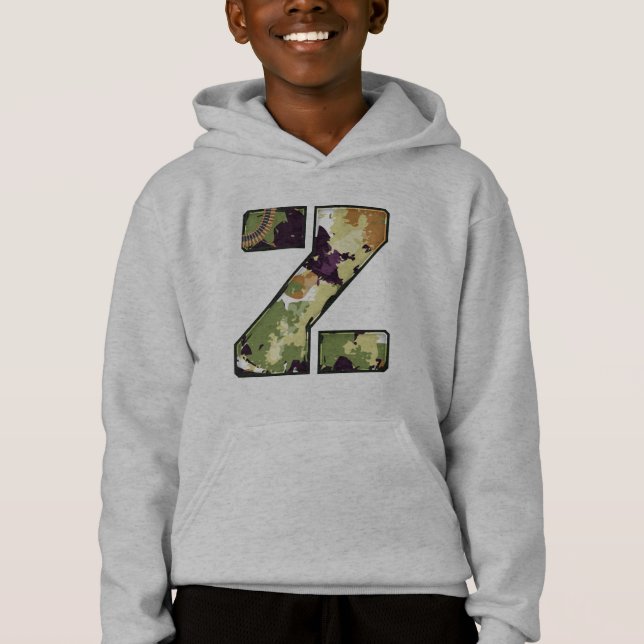 Military Style Letter Of Z  Hoodie (Front)