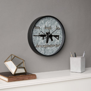 Military Style Live Laugh Love Parody Clock