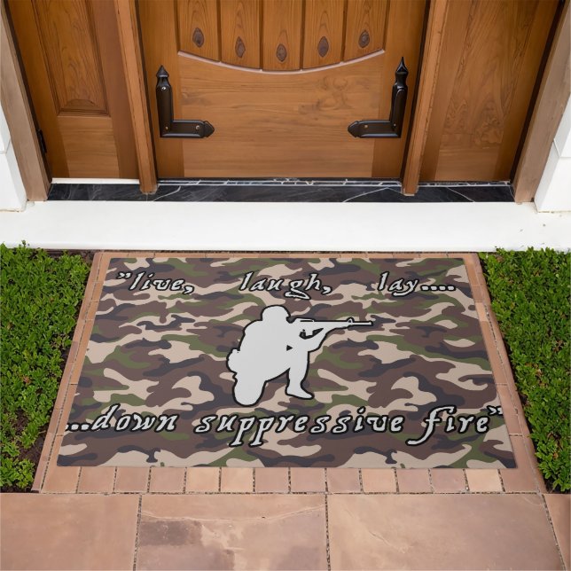 Military Style Live Laugh Love Parody Doormat (Outdoor)