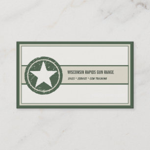 Military Style Patriotic Star Grunge Logo Business Card