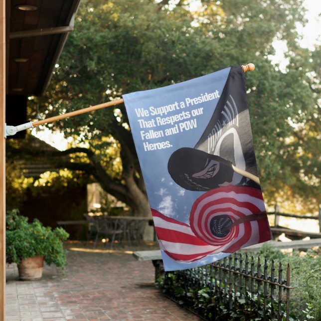 Military Support Flag! POW MIA. American Biden House Flag (In SItu)