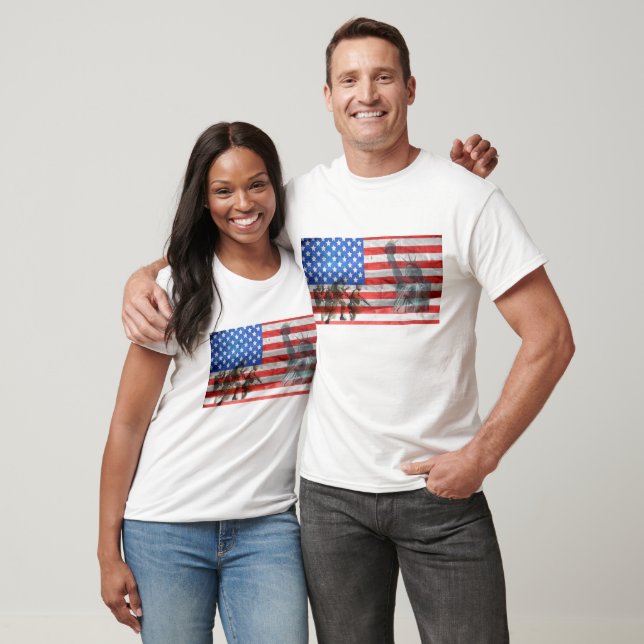 Military Support US American Flag Shirt (Unisex)