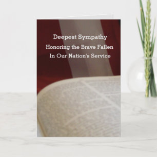 Military Sympathy Card
