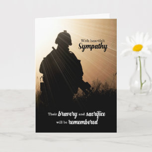 Military Sympathy Sunset Silhouette Card