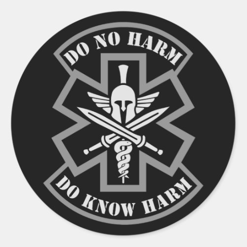 Military Tactical Medic Spartan Style Patch Classic Round Sticker