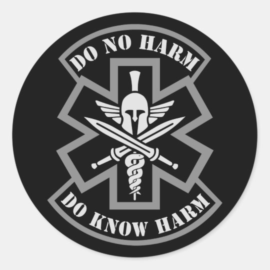 Military Tactical Medic Spartan Style Patch Classic Round Sticker ...