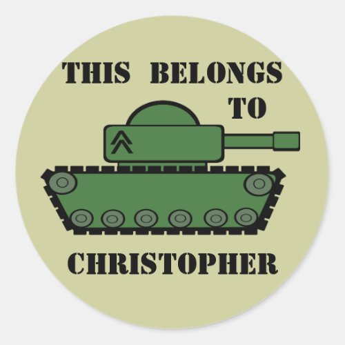Military Tank Classic Round Sticker