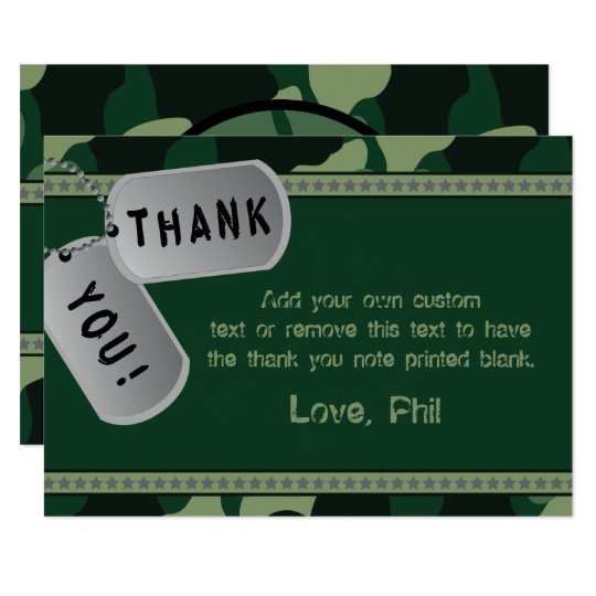 military thank you cards zazzle