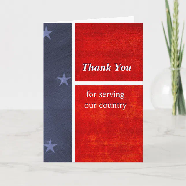 Military Thank You For Serving Our Country Custom | Zazzle