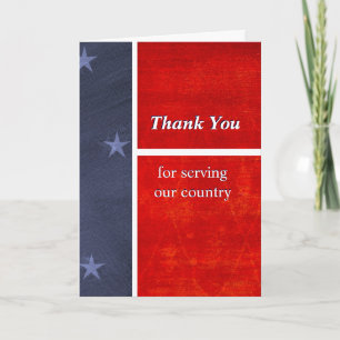Military Thank You For Serving Our Country Custom Card