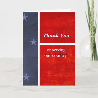 Military Thank You For Serving Our Country Custom Card