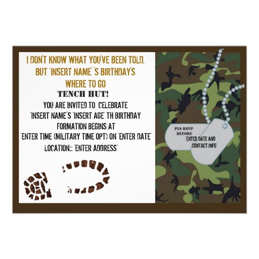 Military Themed Party Invitations 6