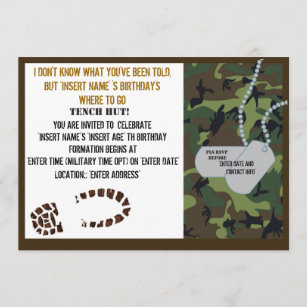 Army Boot Camp Invitations Zazzle