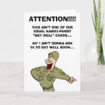 Military-themed Get Well Now Card at Zazzle